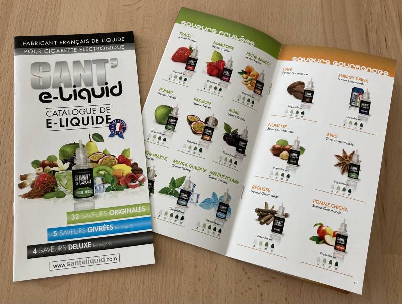 Brochure 12 pages en long DL pour flacon de e-liquide pour cigarette électronique à Mulhouse 68