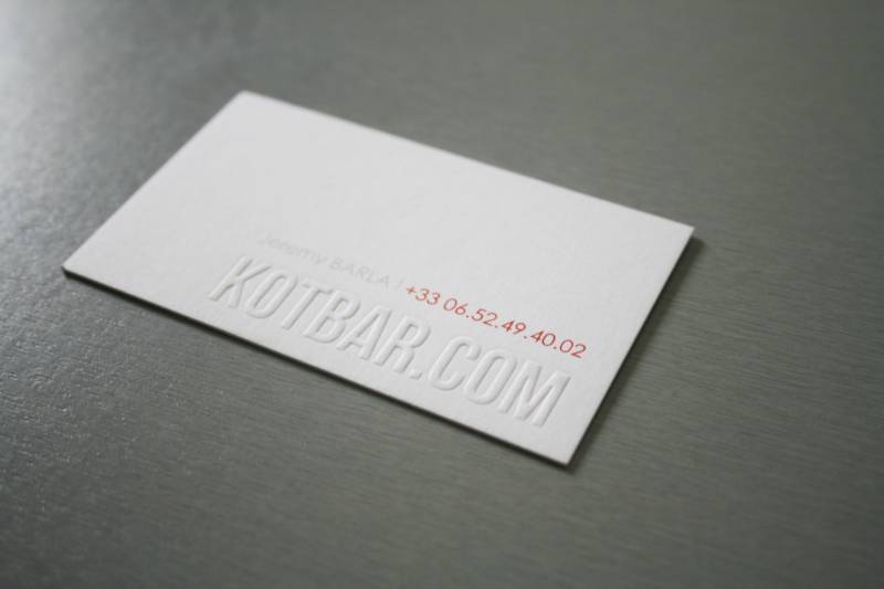 Carte Coton 600r blanche avec débossage 3D pour  Notaire à Rouen (76)