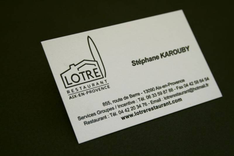 CARTE PAPIER creation creme pour restaurant gastronomique a Aix 13100