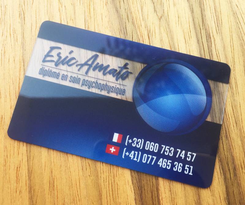 Carte PVC translucide pour psychologue à Luxembourg