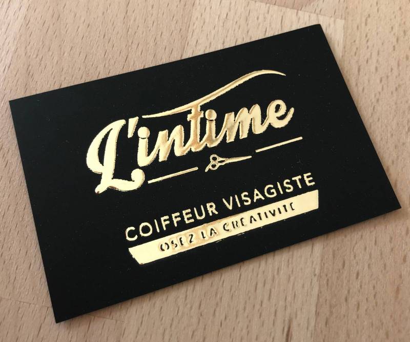 Carte de fidélité carton avec Dorure 3D pour Coiffeur Visagiste à L'ile Rousse 20