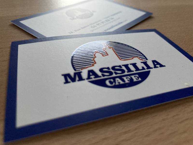 Carte de visite 350gr avec vernis sélectif pour restaurant à Marseille 13