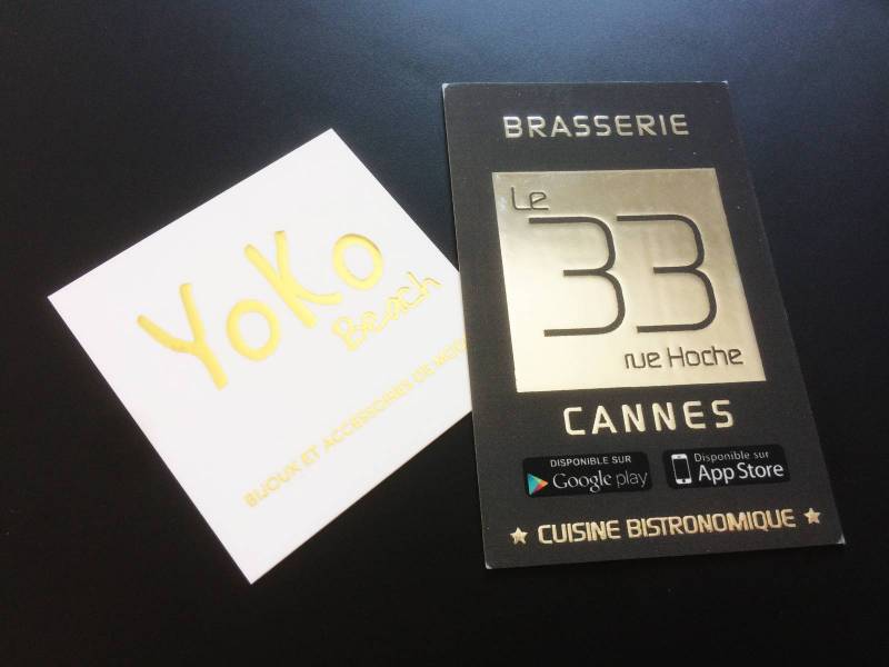 Carte de visite design soft touch et dorure 3D pour professionnels à Marseille 13