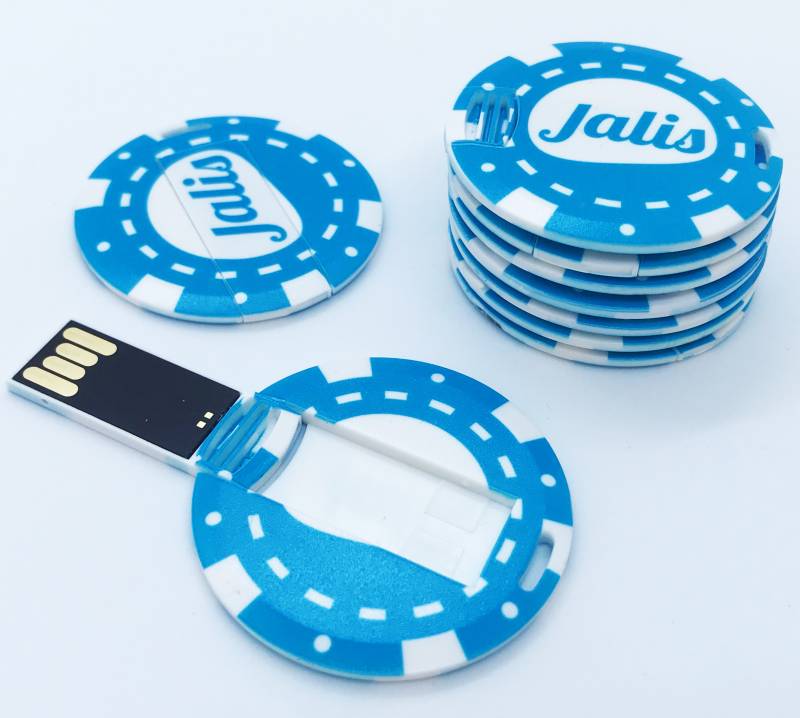 Clé USB publicitaire forme Jeton de Poker pour évènementiel à Paris 75