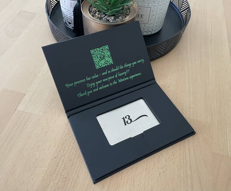 Ecrin premium pour présentation de carte haut de gamme d'hôtel 5 étoiles à Montpellier 34