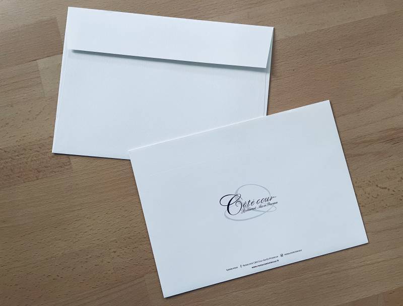 Enveloppes blanches C5 sans fenêtre 120gr avec impression 1 couleur pour restaurant à Aix en Provence 13