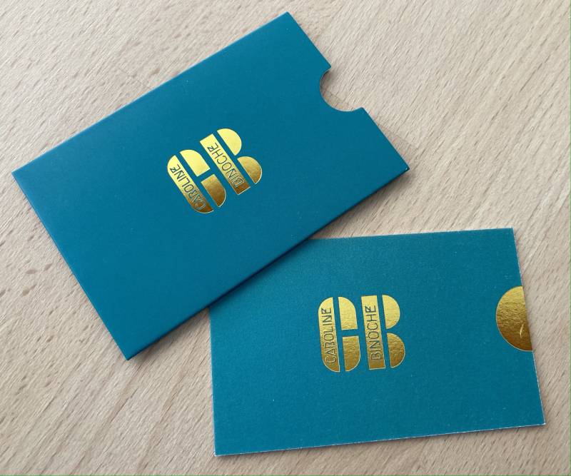 Etui cartes avec marquage Or et carte coton 600gr pour professionnelle à Le Mans 72