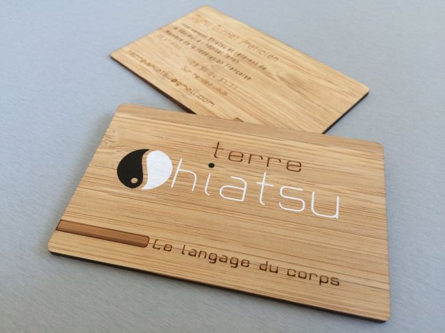 Carte de visite en bois véritable pour professionnel à Nantes