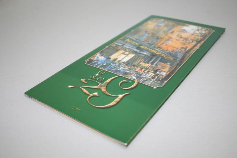 Menu carton 350gr 3 volets brillant pour brasserie à Avignon 84