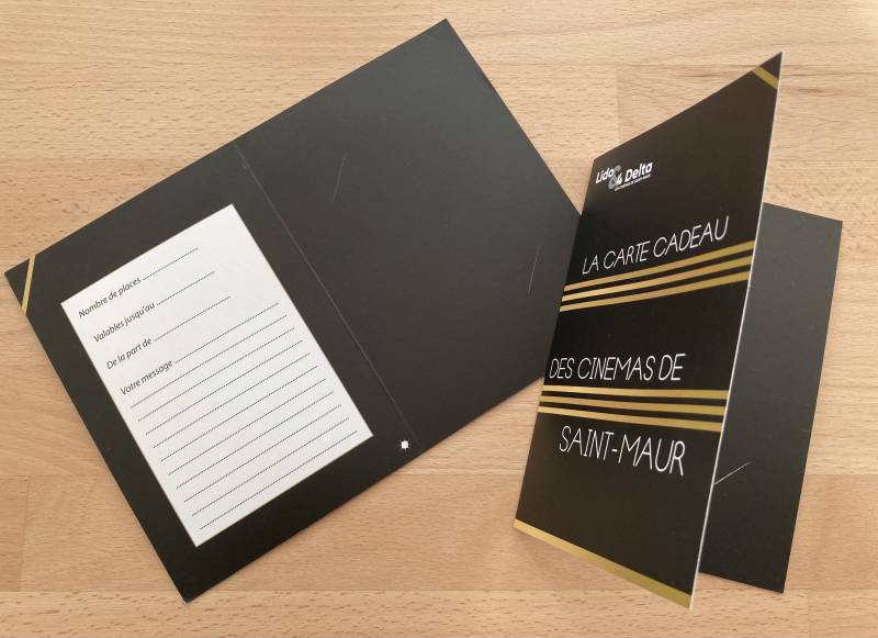 Pochette personnalisée papier 300gr et encoches pour cinéma salle de spectacle à Lyon 69