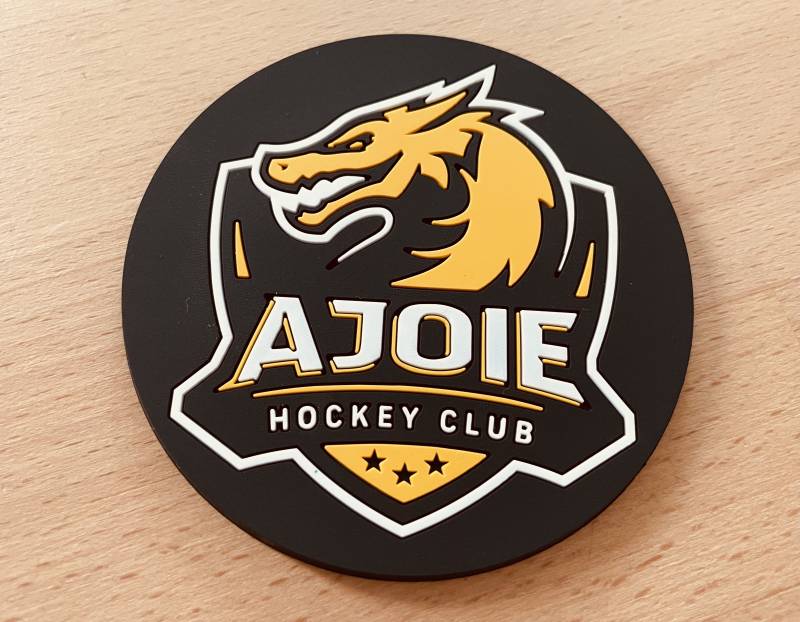 Sous bock en silicone goodies avec marquage 3 couleurs pour équipe de hockey à Genève en Suisse