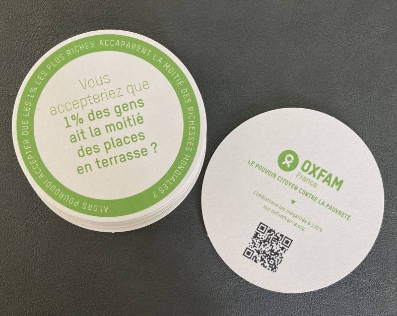 Sous bocks publicitaire en carton pâte 1,4mm rond pour Association de citoyen à Marseille 13