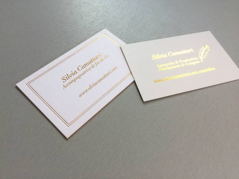 Carte coton marquage or élégante pour écrivain traducteur à Marseille (13)