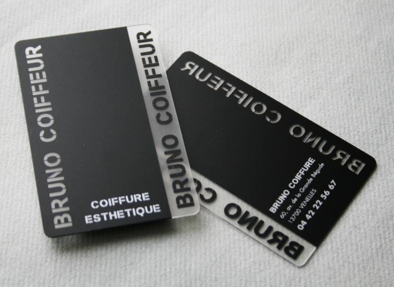 Carte PVC transparente opaque originale pour Coiffeur à Venelles (13)
