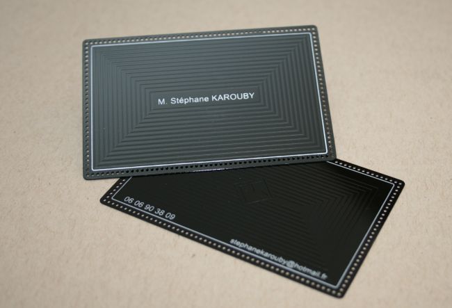Carte métal noire pour STEPHANE KAROUBY restaurant LOTRE Aix en provence 13100
