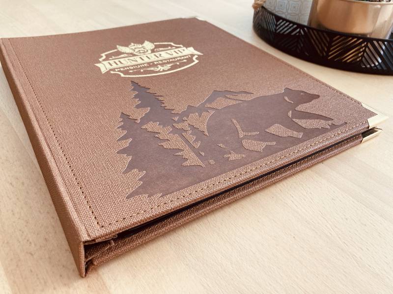 livre de cave en tissus orange personnalisé avec tranche large pour intercalaires à Nîmes 30