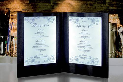 Menu lumineux à Led personnalisé pour restaurant gastronomique à Cannes 06
